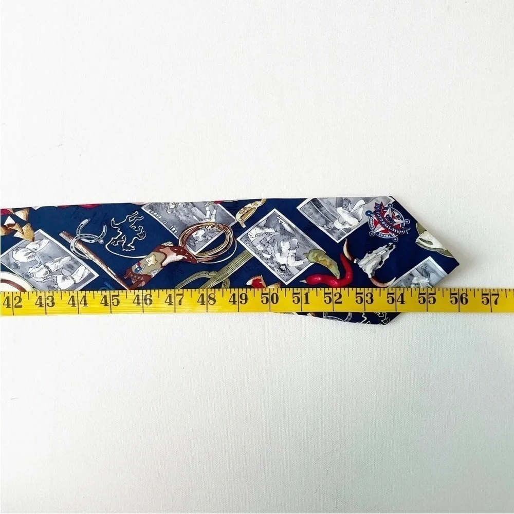 Nicole Miller 1995 Texas Rangers MLB All Star Game Western Silk Tie Baseball
